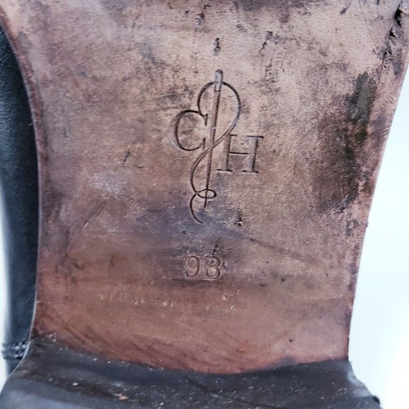 Cole Haan Women's Size 9 Wesley Black Leather Tall Riding Boots Low Heel Zip - Picture 10 of 11